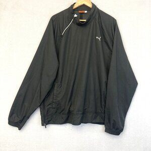 Puma Jacket Mens Size 2XL Black Lightweight Pullover Windbreaker Jacket Logo XXL